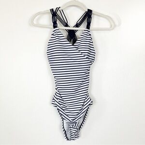 Kona Sol Wrap Top One Piece Swimsuit Nautical Size Small
